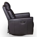 PU/Fabric Swivel Rocking Recliner Chair; 1-Seater, Black