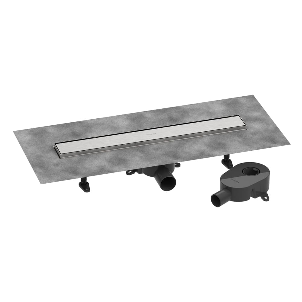 Hansgrohe: RainDrain Go 600 Complete Shower Drain; Tileable, Brushed Stainless Steel