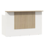 Sunon: Reception Desk; (150x100x115)cm, White Oak/Warm White