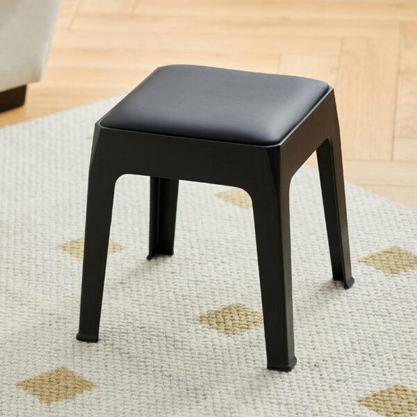 PP Stool With Cushion; (32x32x120)cm, Black