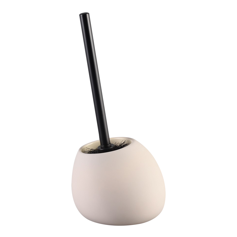 Domus: Stoneware Toilet Brush + Holder; (Φ15x14.8x37)cm, Grey