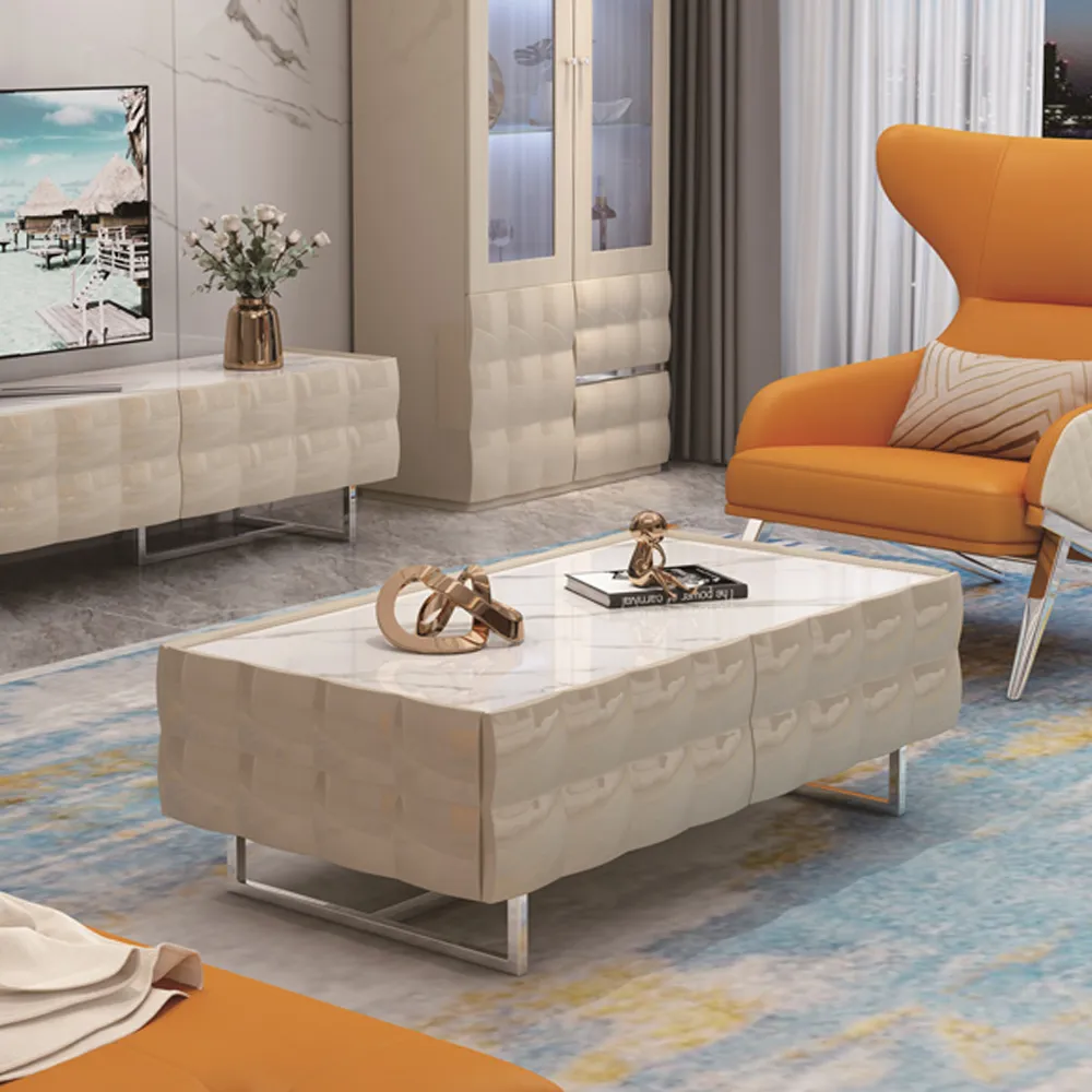 Coffee Table; (120x60x42)cm, Glossy Grey