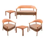 Outdoor Sofa Set, 4 Seater (1+1+2) +2 Coffee Table, Orange