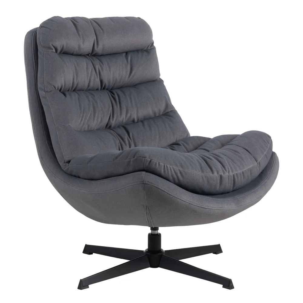 Fabric Swivel Lounge Chair; (73x88x93)cm, Dark Grey