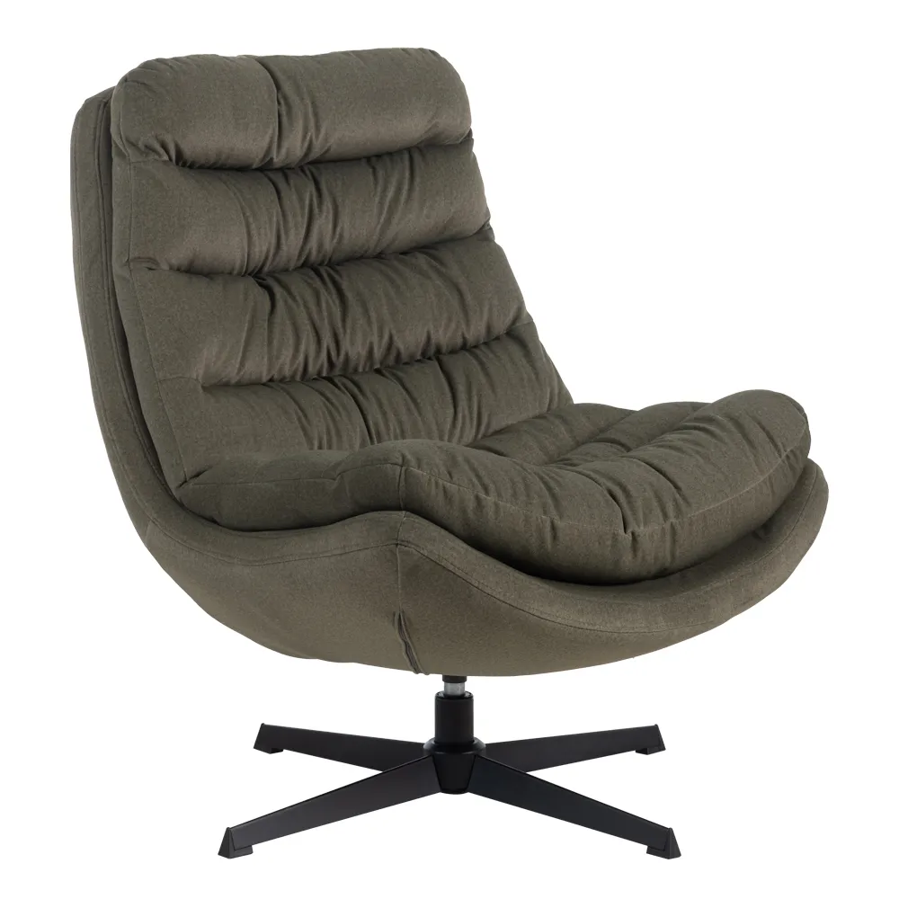 Fabric Swivel Lounge Chair; (73x88x93)cm, Green