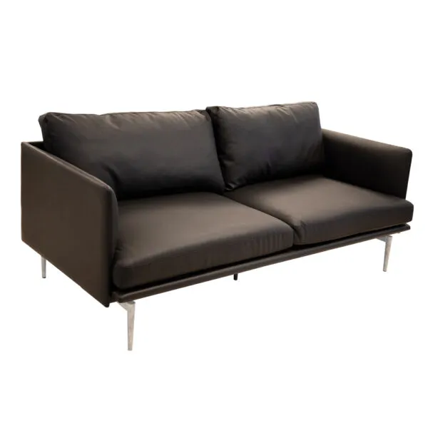 Sunon: Office Leather Sofa-2 Seater; (187x80.5x81)cm, Black