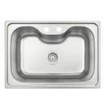 Tramontina: Stainless Steel Inset Kitchen Sink With Soap Dispenser And Basket; SB; (69x49)cm + Waste