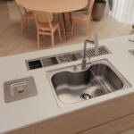 Tramontina: Stainless Steel Inset Kitchen Sink With Soap Dispenser And Basket; SB; (69x49)cm + Waste