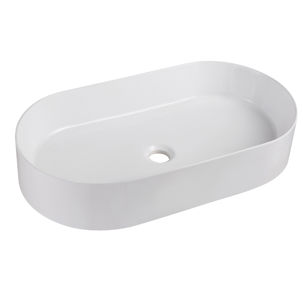 Tapis: Countertop Washbasin; (65.5x34.5x12 Tapis: Countertop Washbasin; (65.5x34.5x12.5)cm, White Glossy