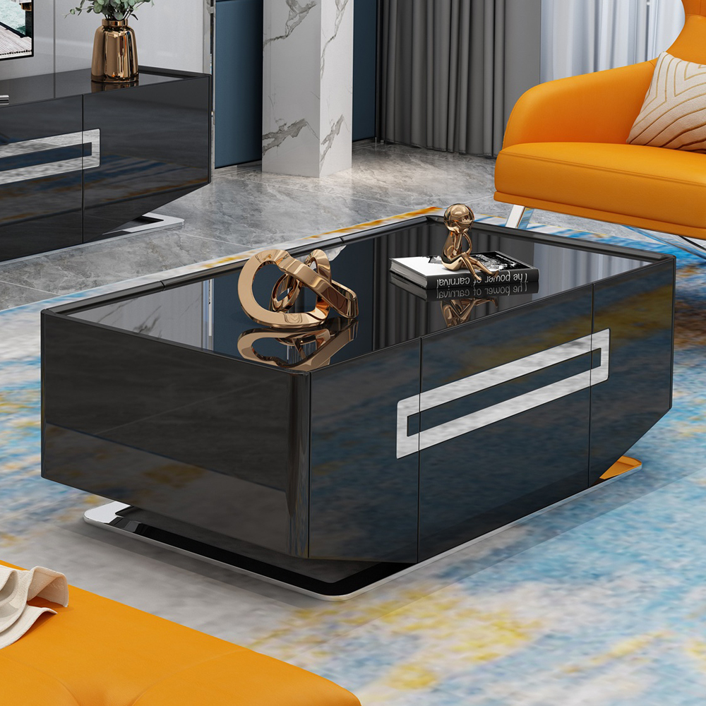 Coffee Table; (120x60x40)cm, Glossy Black