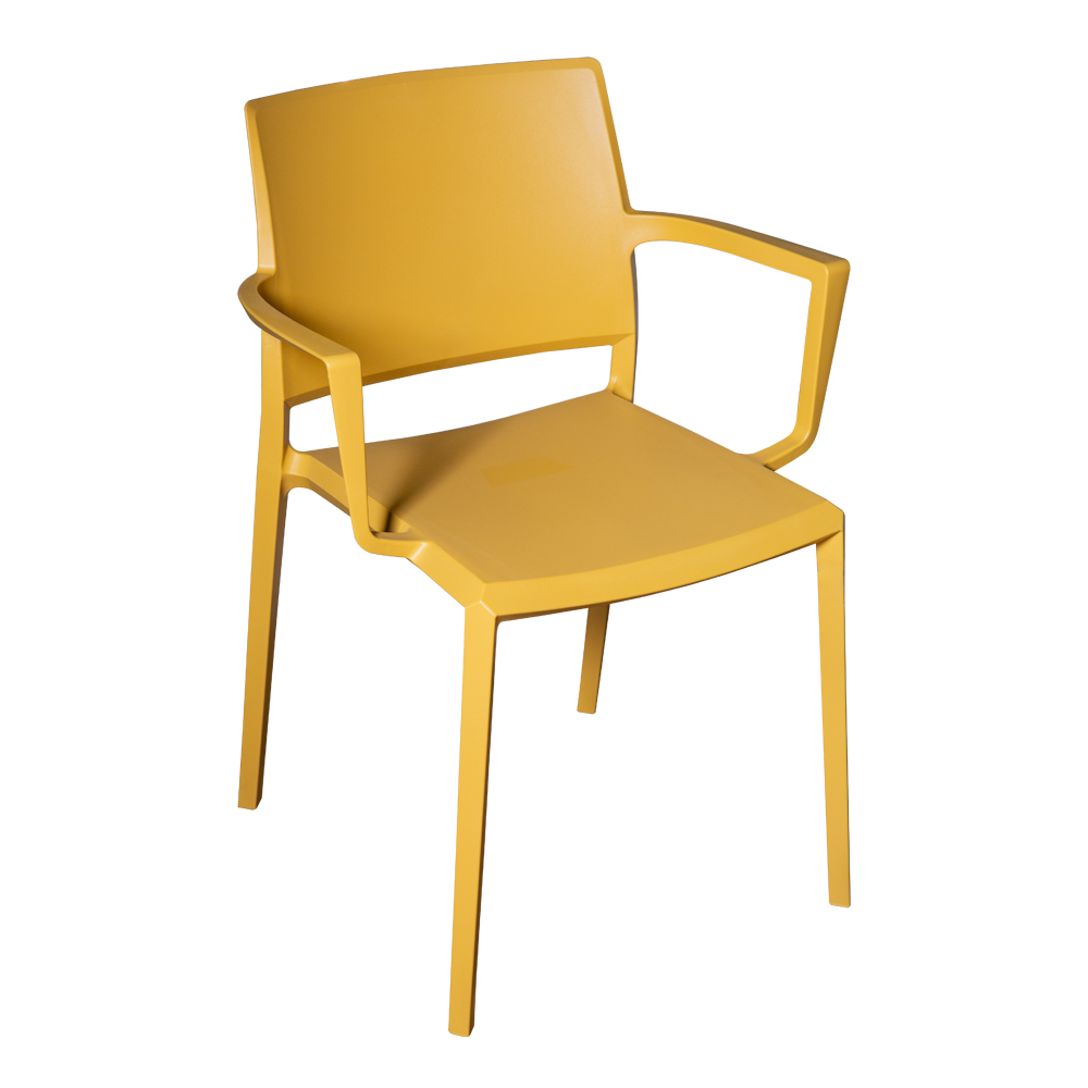 Dining Chair With Armrest; (48x52x80)cm, Yellow
