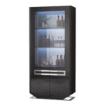 Display Cabinet; (90x40x190)cm, Glossy Black