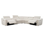 Fabric Recliner Corner Sofa With Console, Beige