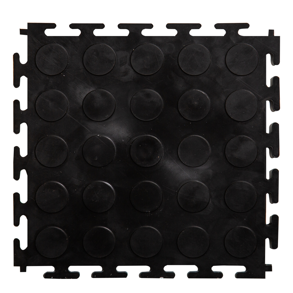 PVC Interlocking Floor Mat; 1000x1000mm (Pack=25pcs; 200x200mm), Black