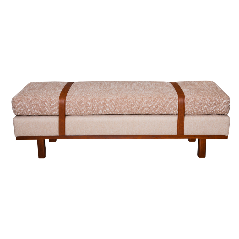 Fabric Long Bench; (150x50x45)cm, Beige/Taupe
