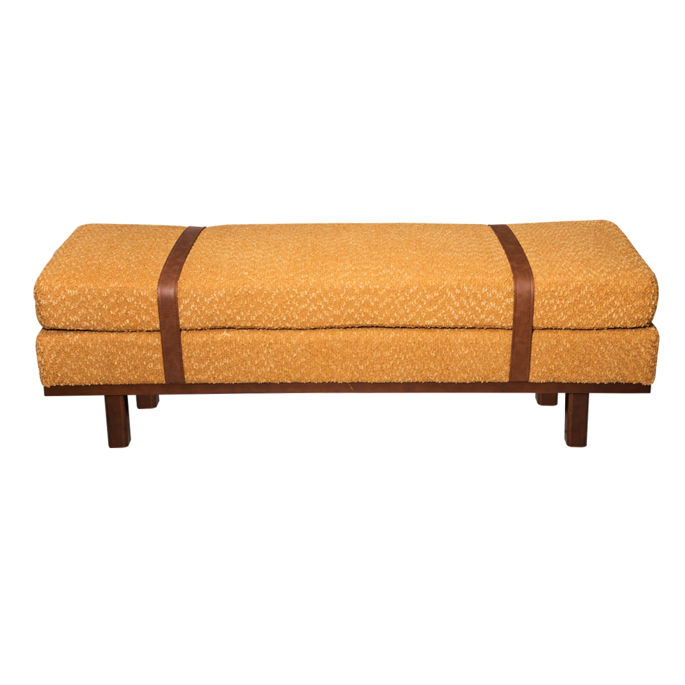 Fabric Long Bench; (150x50x45)cm, Orange