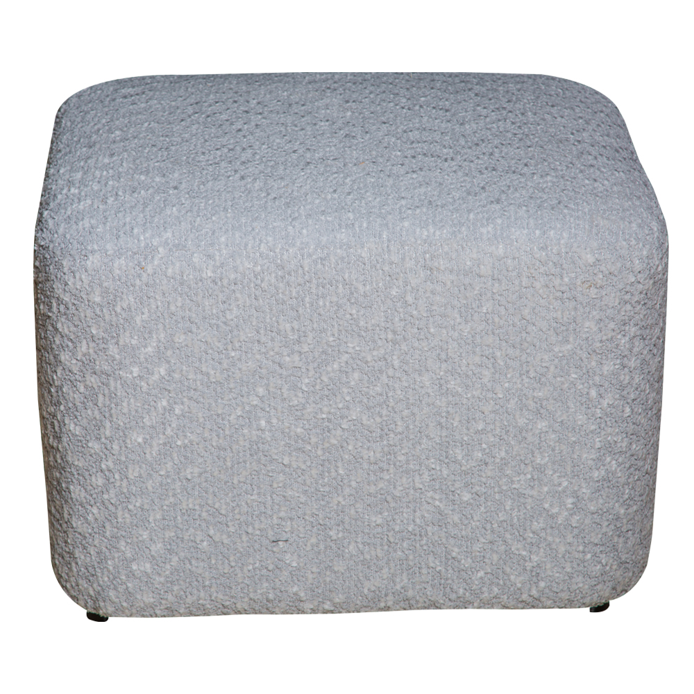 Fabric Pouf; (57x46x40)cm, Light Grey