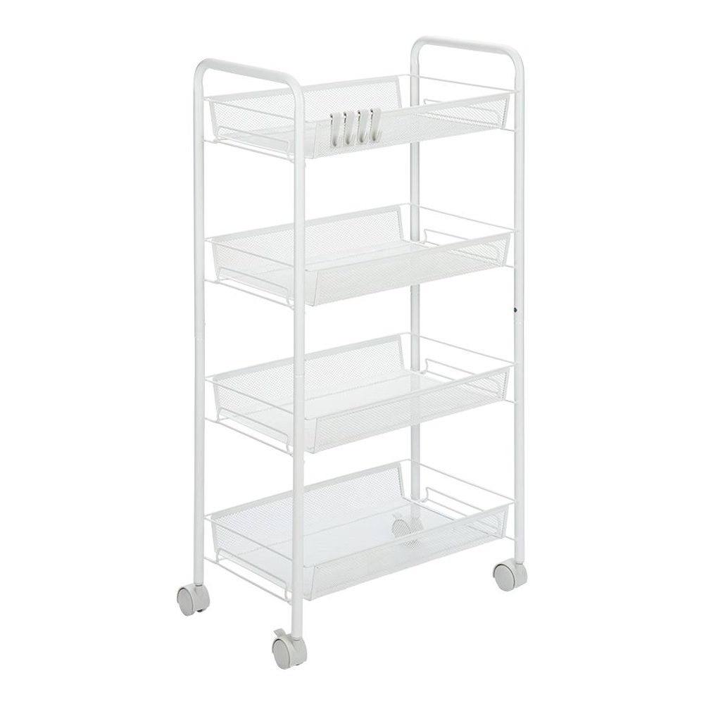 Smith 4-Tier Storage Cart; (45x26x84)cm, White 1 Smith 4-Tier Storage Cart; (45x26x84)cm, White