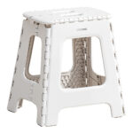 Folding Stool-PP; (37.5x29.5x39.2)cm, White
